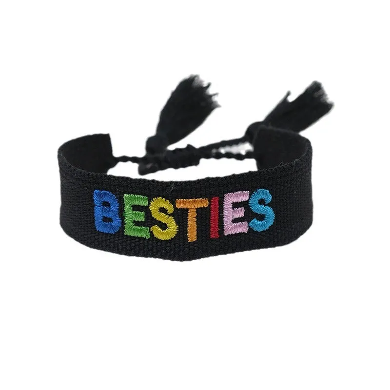 Wholesale Cord Letter Woven Tassel Bracelet