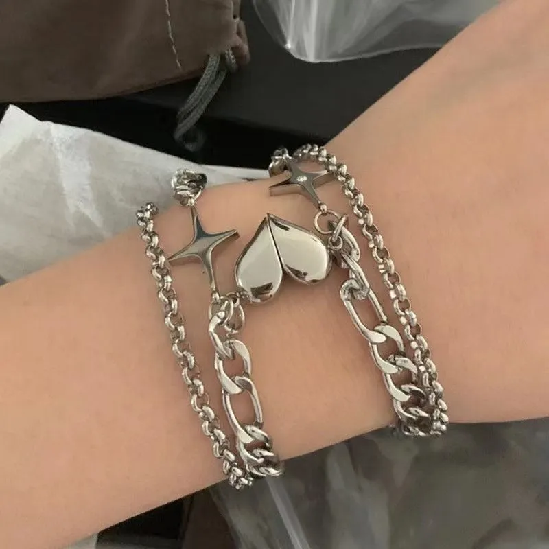 Wholesale Couple Magnetic Buckle Love Attractive Alloy Bracelet
