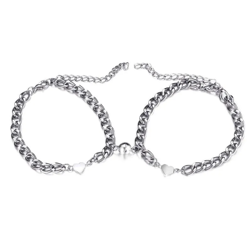 Wholesale Couple Magnetic Buckle Love Attractive Alloy Bracelet