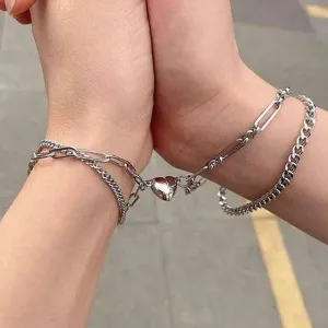 Wholesale Couple Magnetic Buckle Love Attractive Alloy Bracelet