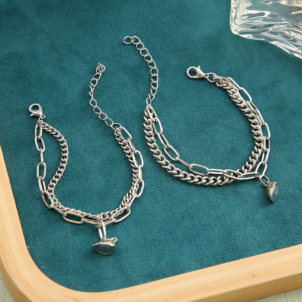 Wholesale Couple Magnetic Buckle Love Attractive Alloy Bracelet