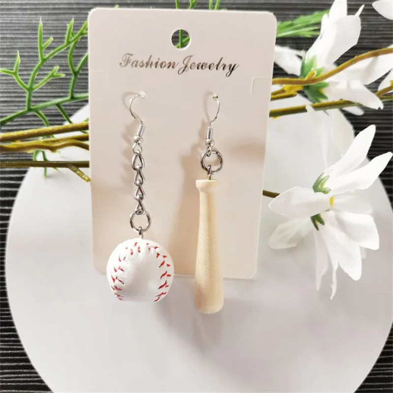 Wholesale Creative Ball Shaped Wooden Asymmetrical Earrings