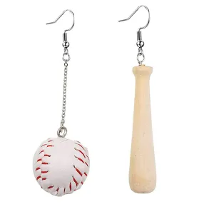 Wholesale Creative Ball Shaped Wooden Asymmetrical Earrings