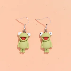 Wholesale Creative Cartoon Resin Frog Earrings