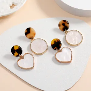 Wholesale Creative Color Matching Metal Personality Heart-shaped Versatile Earrings