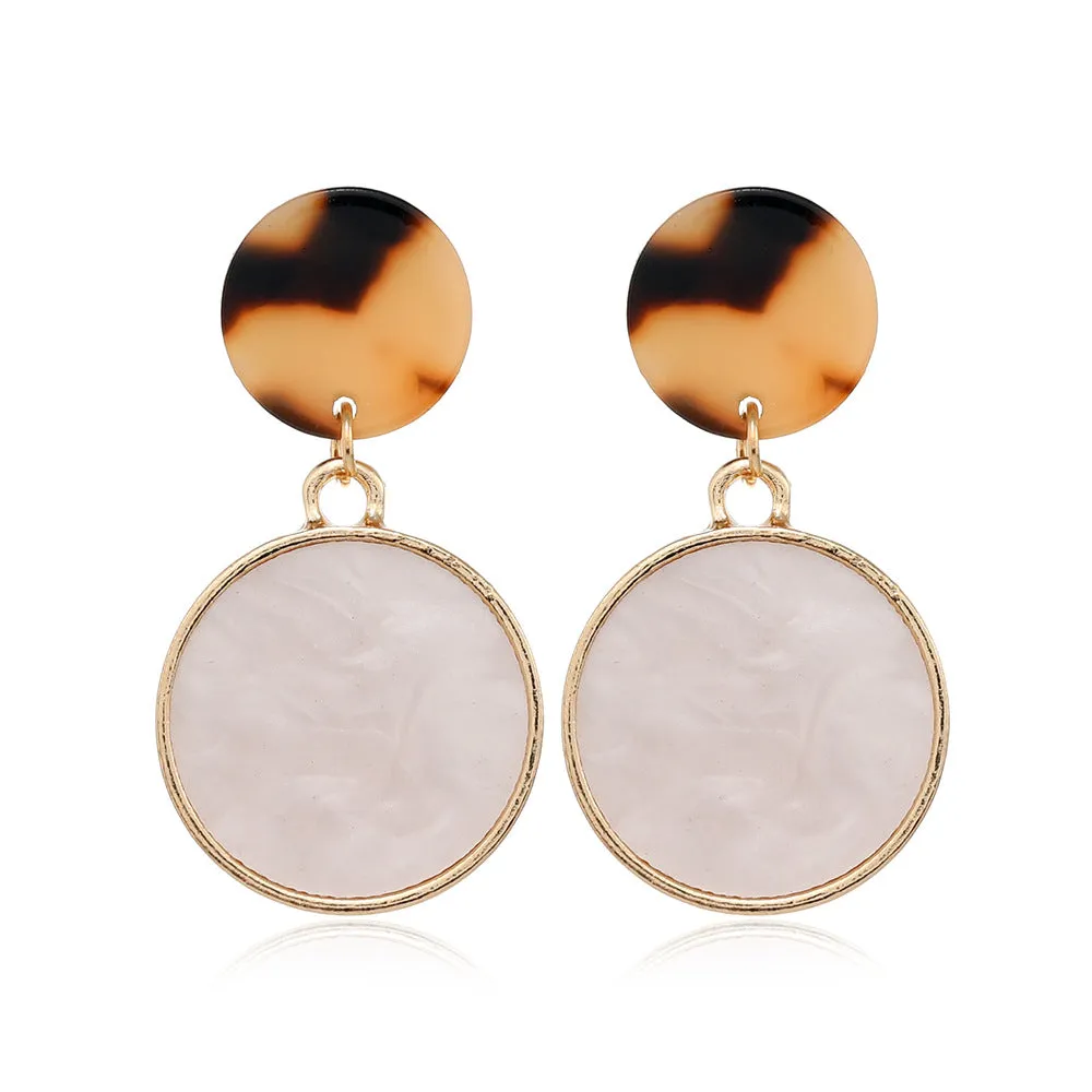 Wholesale Creative Color Matching Metal Personality Heart-shaped Versatile Earrings