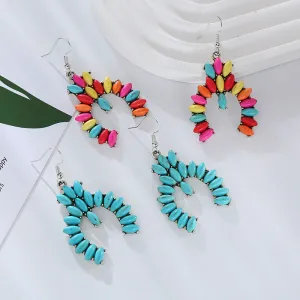 Wholesale Creative Colorful Turquoise Boho Ethnic Style Earrings
