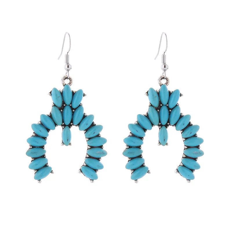 Wholesale Creative Colorful Turquoise Boho Ethnic Style Earrings