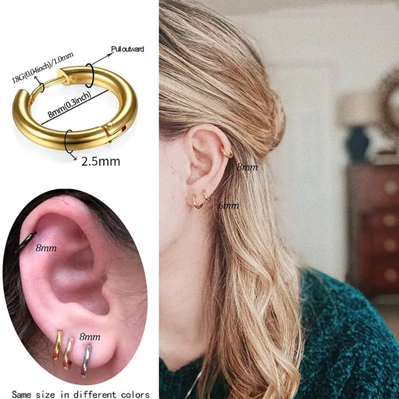 Wholesale Creative Design Stainless Steel Circular Earrings