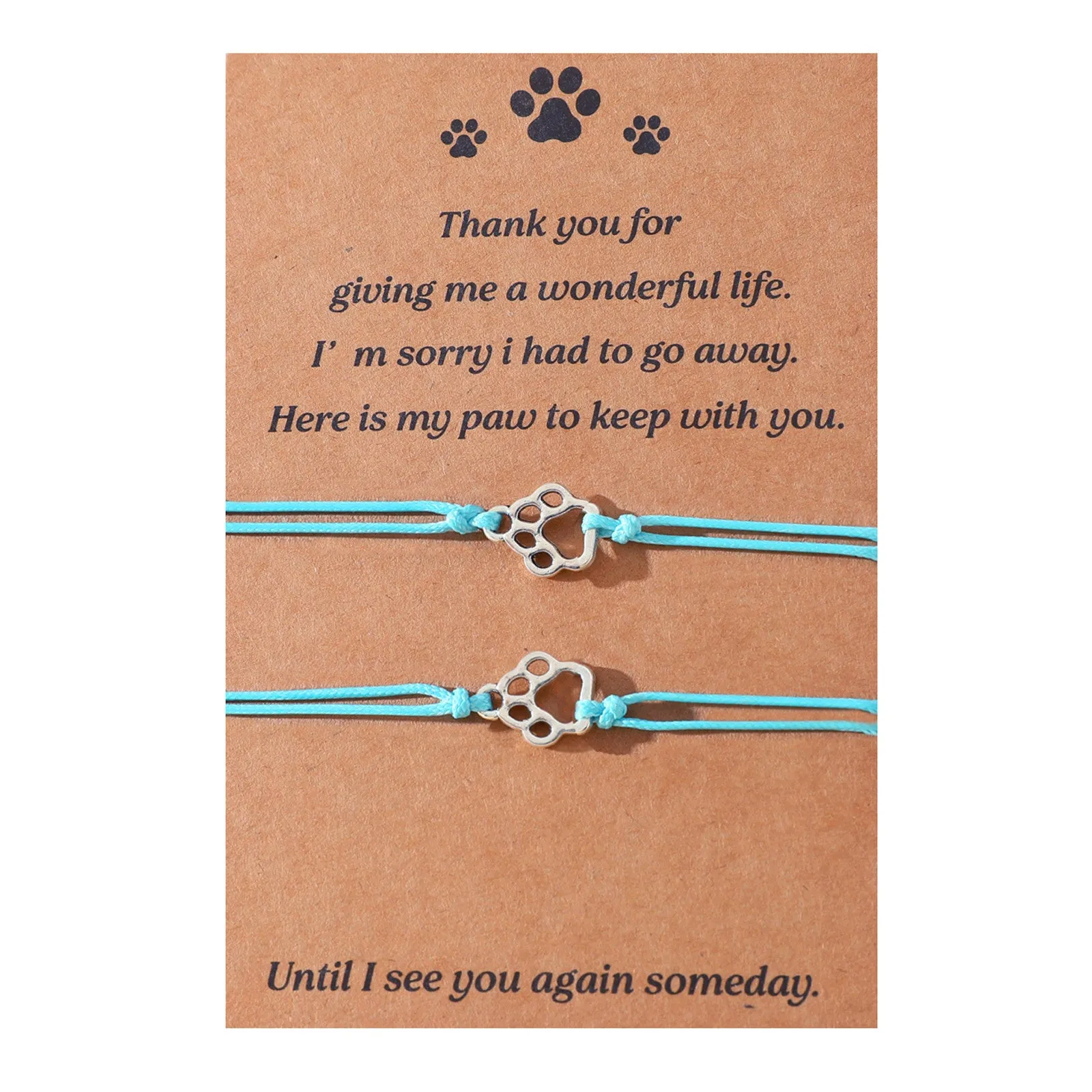 Wholesale Creative multi-color cat paw print hand-woven blessing bracelet