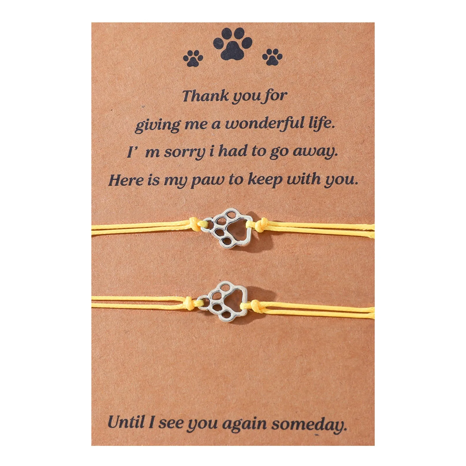 Wholesale Creative multi-color cat paw print hand-woven blessing bracelet