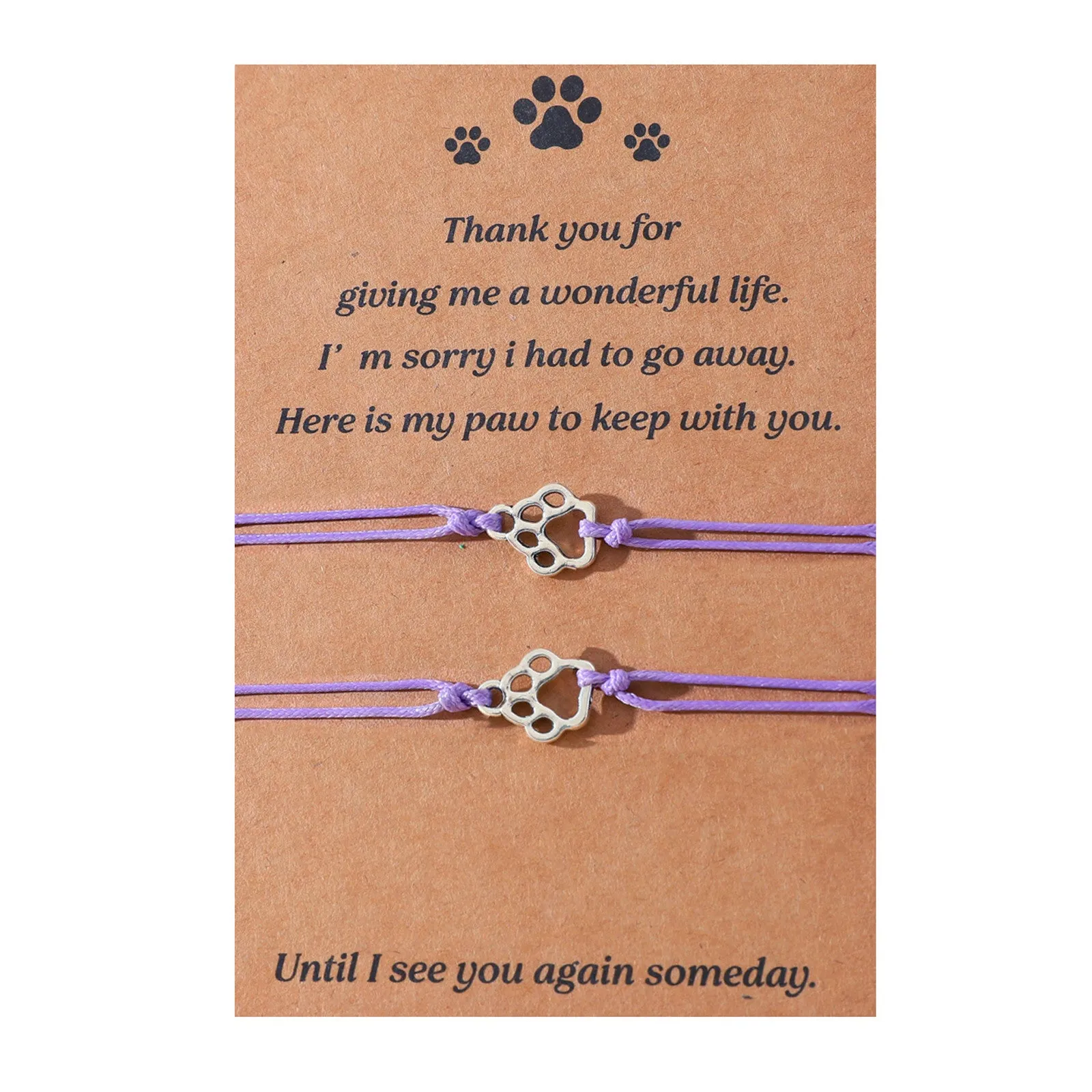Wholesale Creative multi-color cat paw print hand-woven blessing bracelet