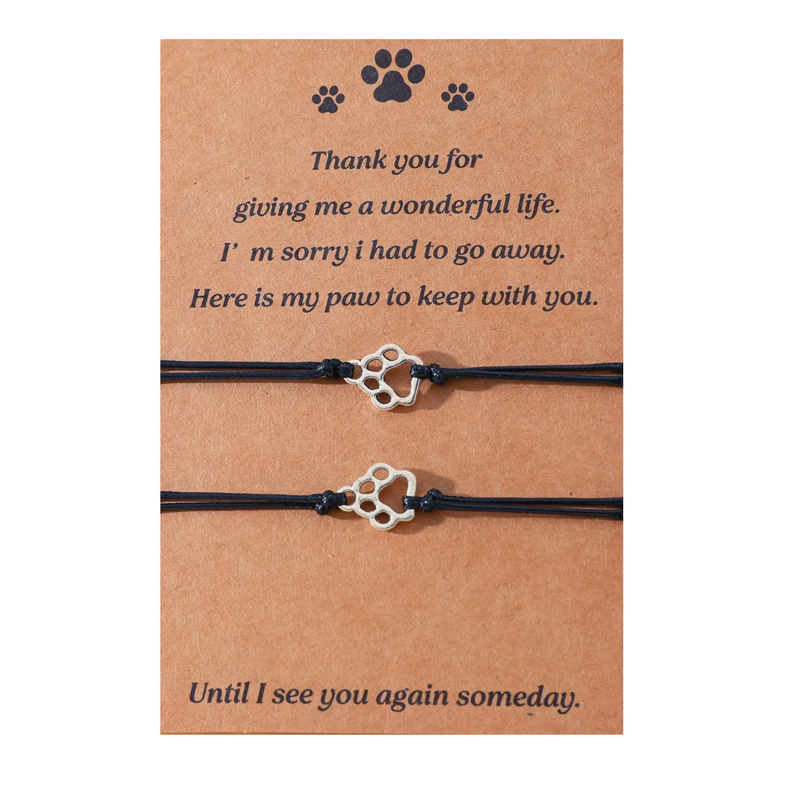 Wholesale Creative multi-color cat paw print hand-woven blessing bracelet