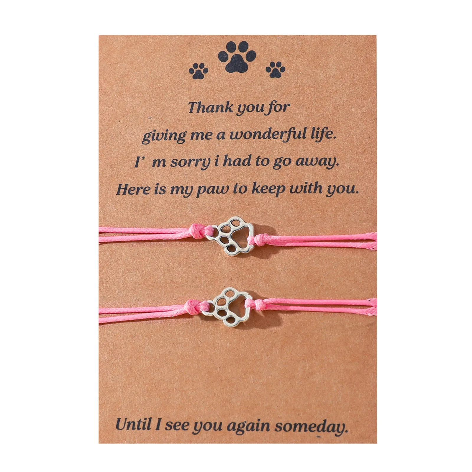 Wholesale Creative multi-color cat paw print hand-woven blessing bracelet