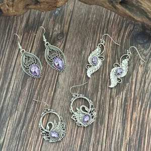 Wholesale Creative Retro Diamond-studded Personality Simple Distressed Multi-style Combination Set Earrings