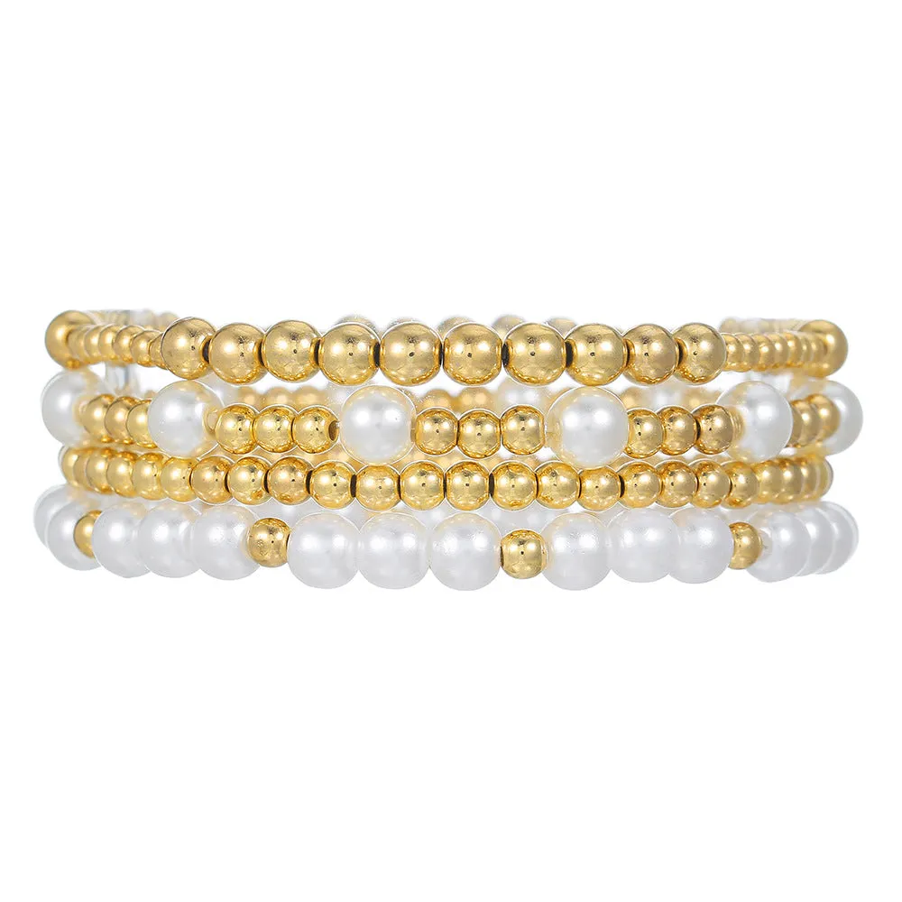 Wholesale  Cross Bracelet suit Sweet Cool Beaded Shell Pearl Bracelet