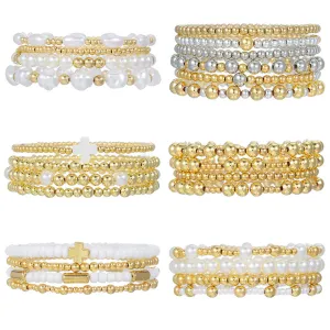 Wholesale  Cross Bracelet suit Sweet Cool Beaded Shell Pearl Bracelet