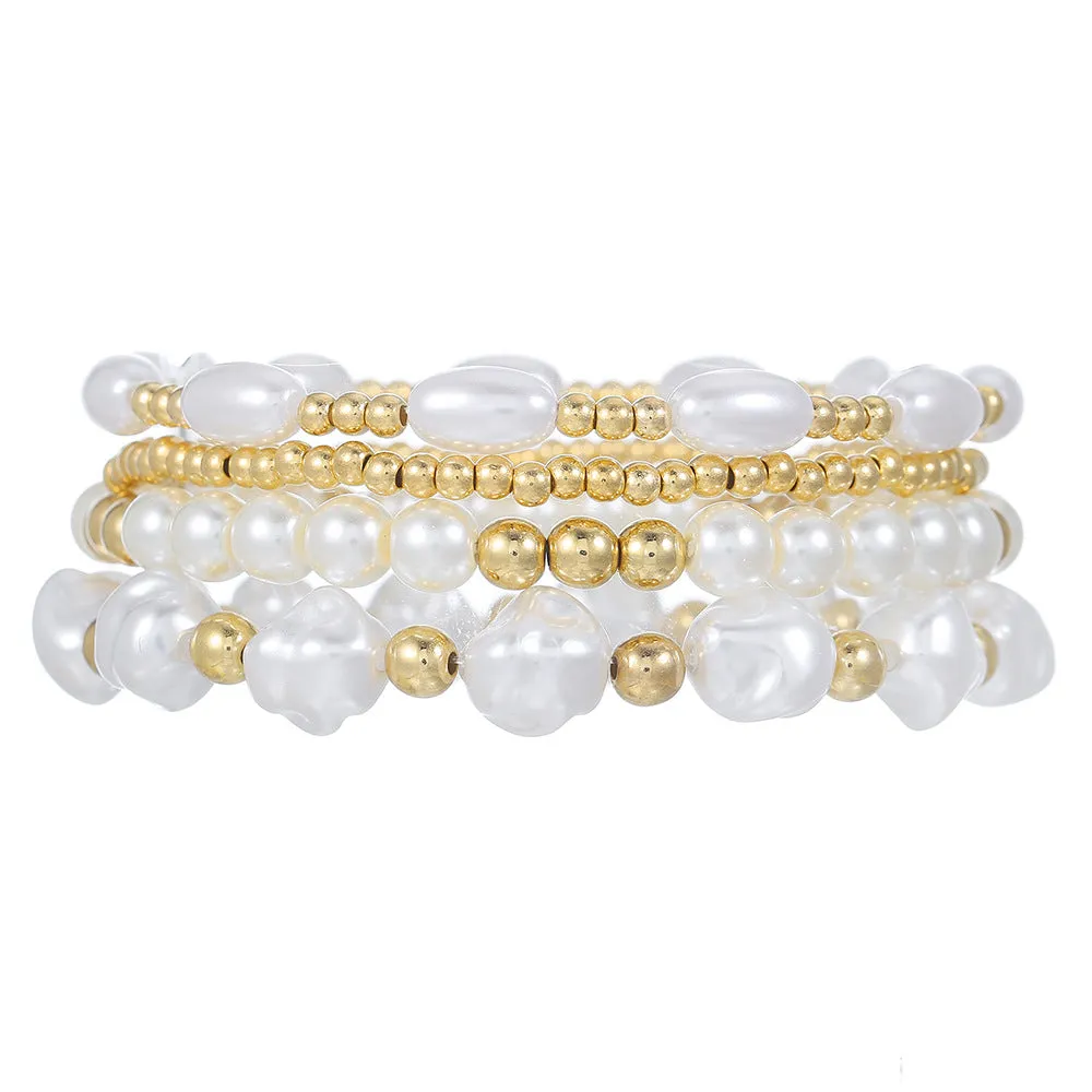 Wholesale  Cross Bracelet suit Sweet Cool Beaded Shell Pearl Bracelet