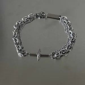 Wholesale Cross Diamond-encrusted Double-layer ins Design Hip-hop Simple All-match Accessories