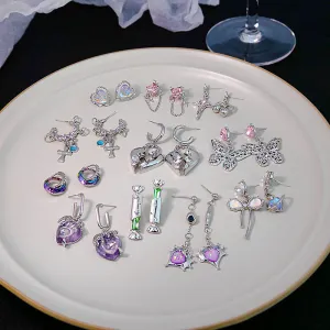 Wholesale Cross Irregular Butterfly Alloy Earrings