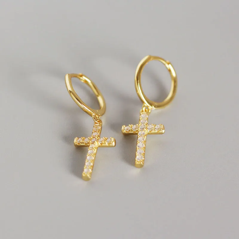 Wholesale Cross Micro Diamond Earrings