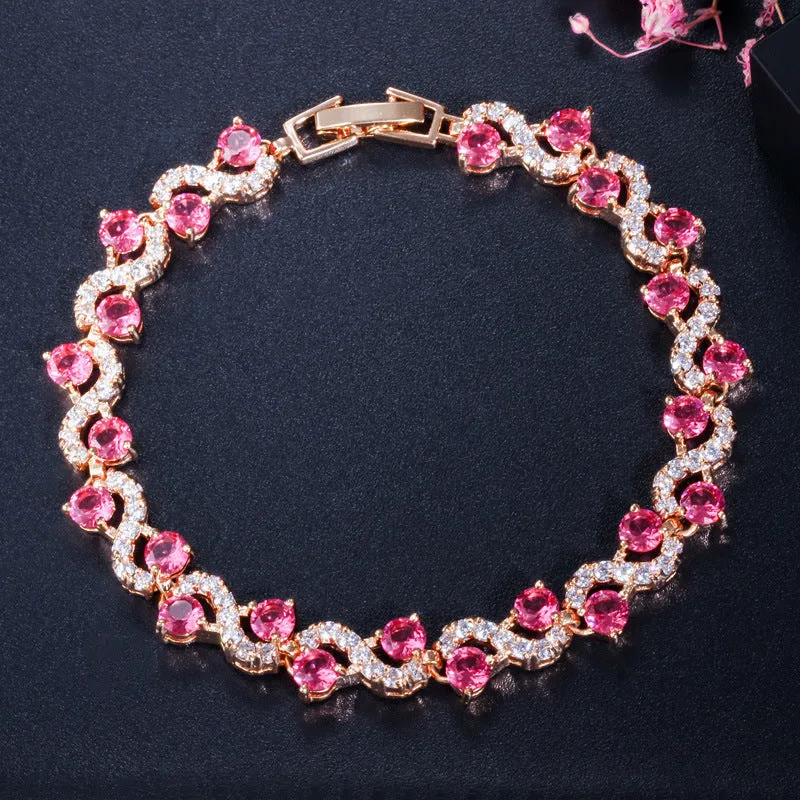 Wholesale Cross Super Flash Colorful Zircon Full Diamond Bracelet