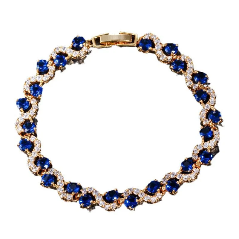 Wholesale Cross Super Flash Colorful Zircon Full Diamond Bracelet