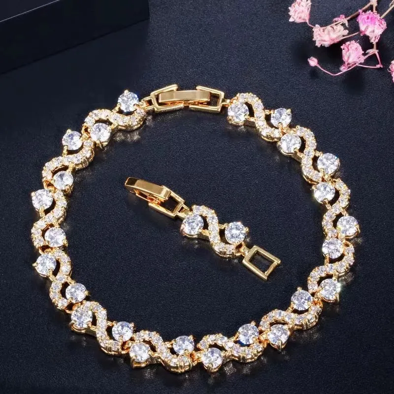 Wholesale Cross Super Flash Colorful Zircon Full Diamond Bracelet