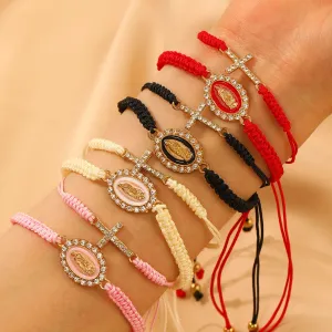 Wholesale Cross two-piece hand-woven adjustable bracelet
