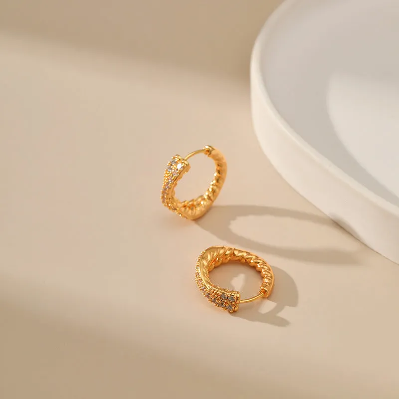 Wholesale Cross Wrap Small Gold Plated Earrings