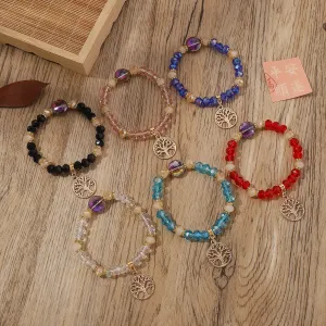 Wholesale Crystal Design Sense Tree of Life Beaded Bracelet for Birth Year
