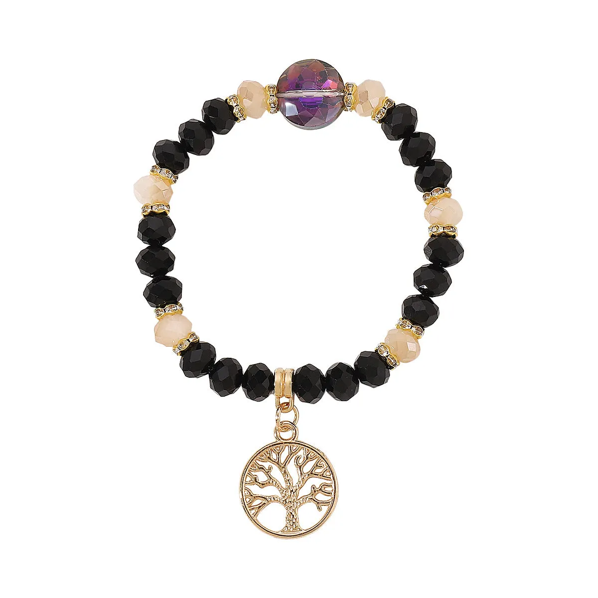 Wholesale Crystal Design Sense Tree of Life Beaded Bracelet for Birth Year