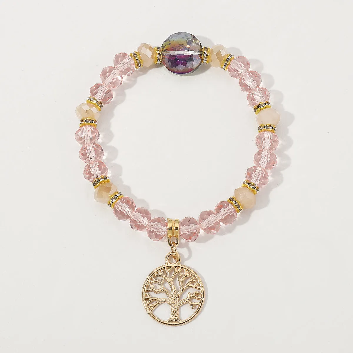 Wholesale Crystal Design Sense Tree of Life Beaded Bracelet for Birth Year