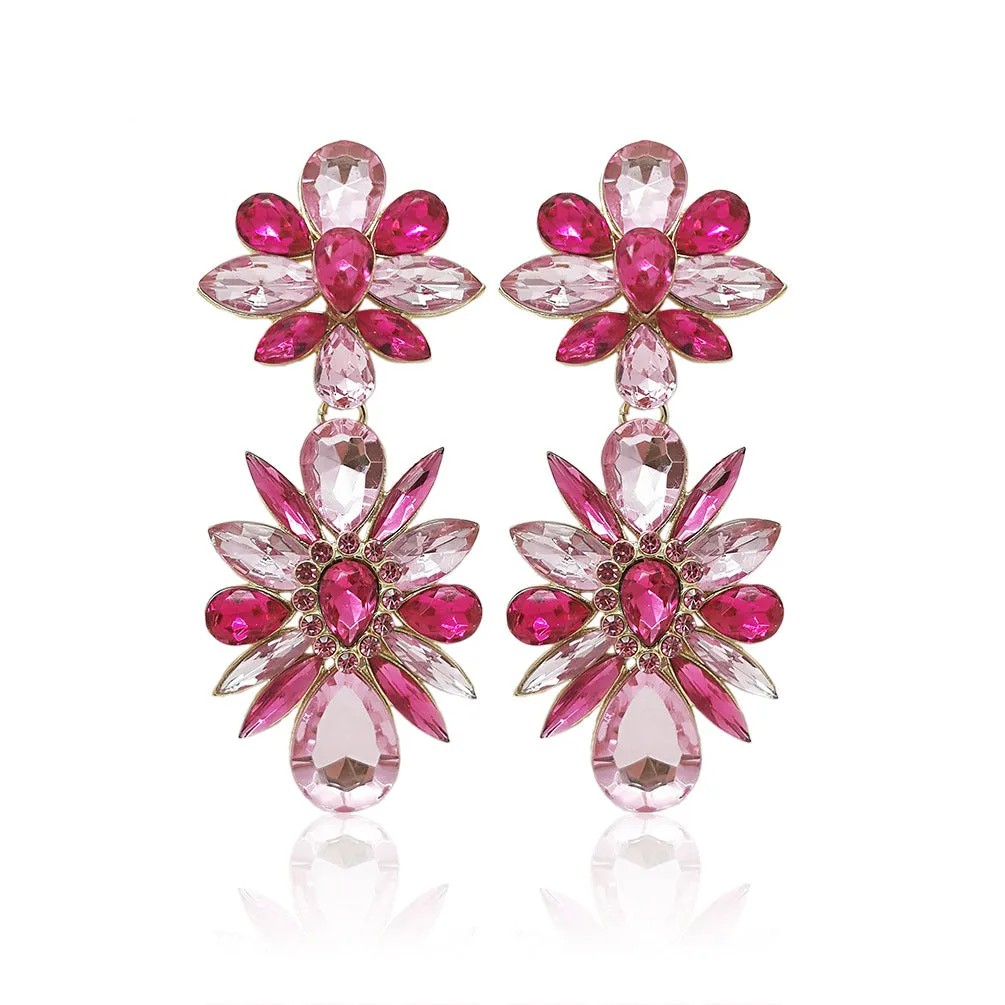 Wholesale Crystal Diamond Flower Earrings Earrings