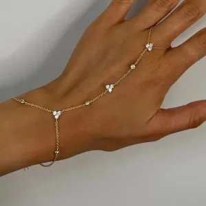 Wholesale Crystal finger bracelet simple geometric back chain