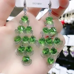 Wholesale Crystal Vintage Tassel Long Earrings