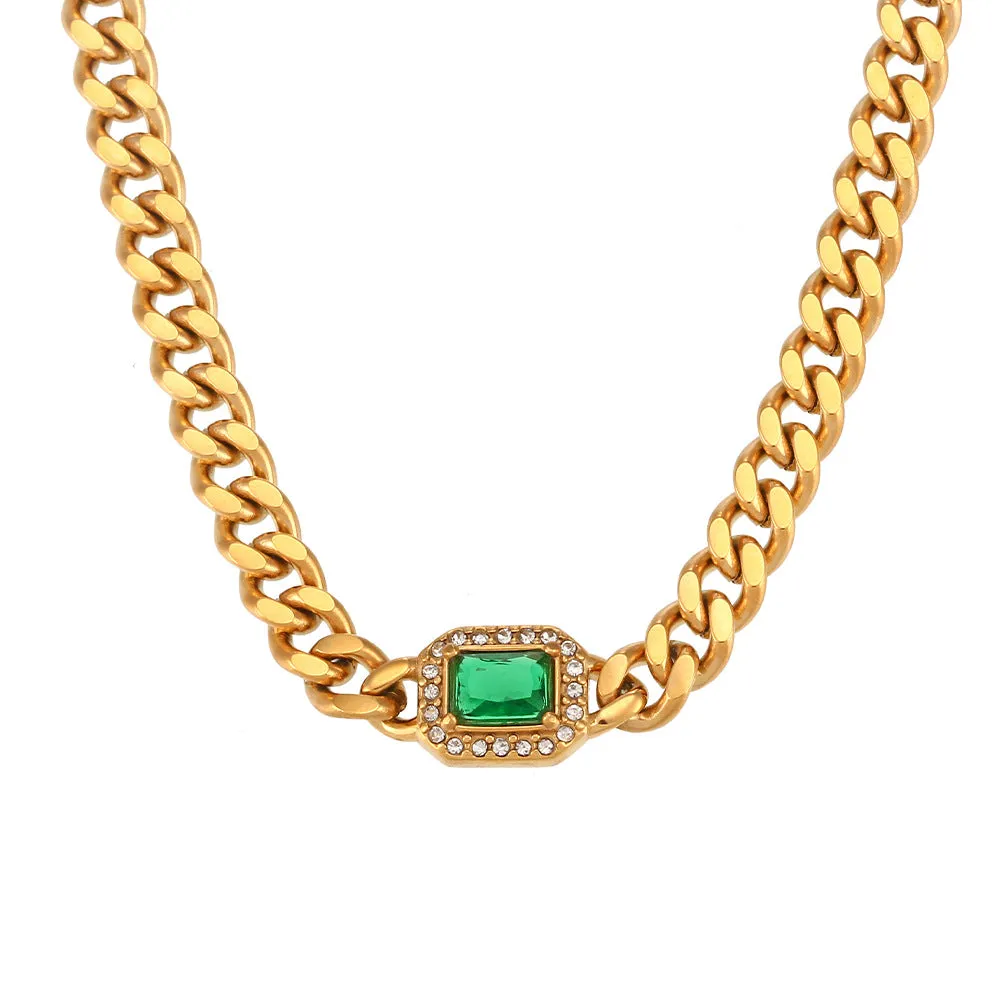 Wholesale  Cuban Zircon Stainless Steel Bracelet