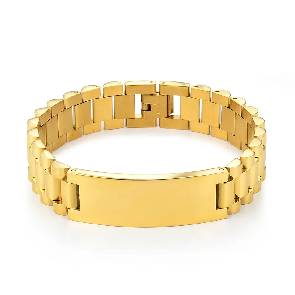 Wholesale Curved Titanium Steel Bracelet Chain