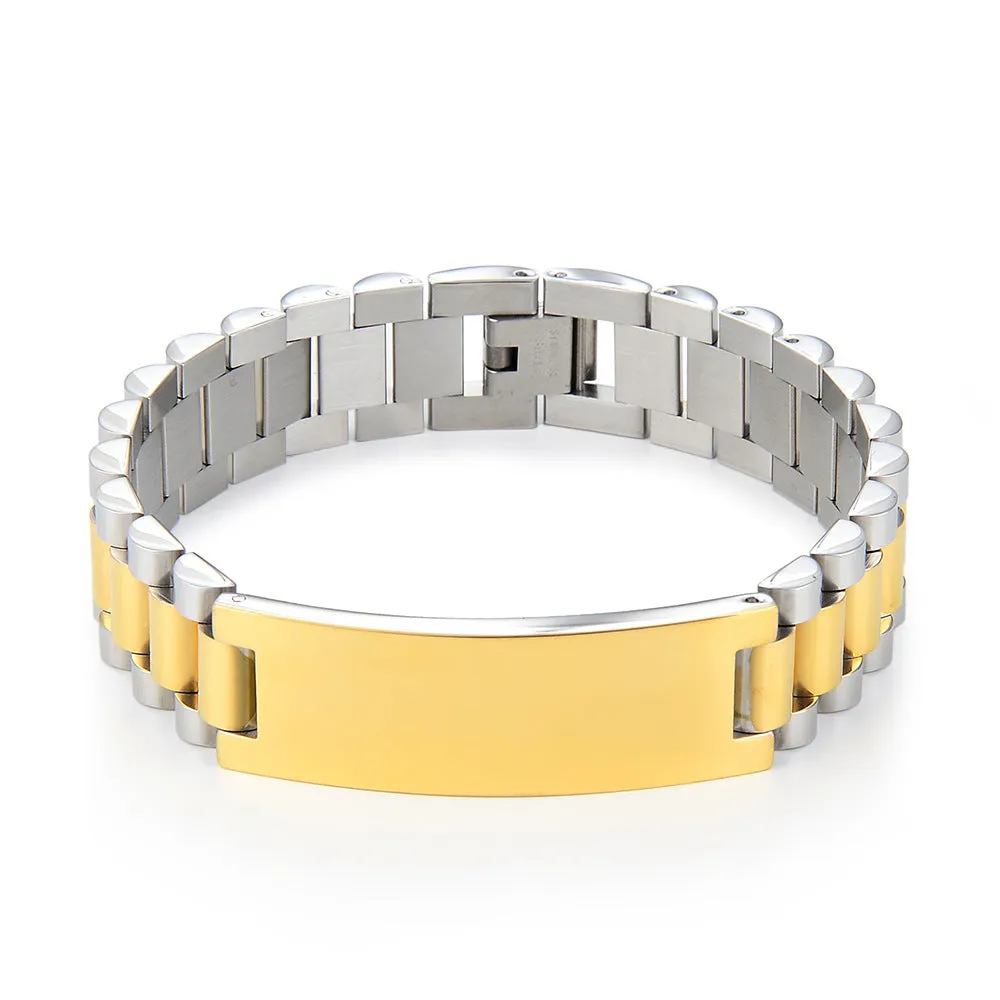 Wholesale Curved Titanium Steel Bracelet Chain