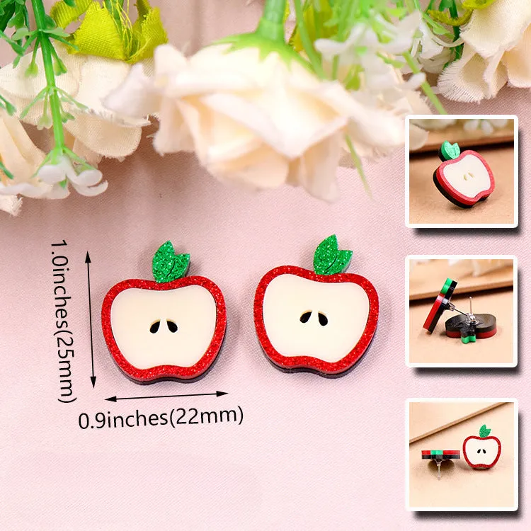 Wholesale Cute Apple Christmas Teacher's Day Acrylic Earrings