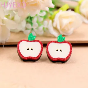 Wholesale Cute Apple Christmas Teacher's Day Acrylic Earrings