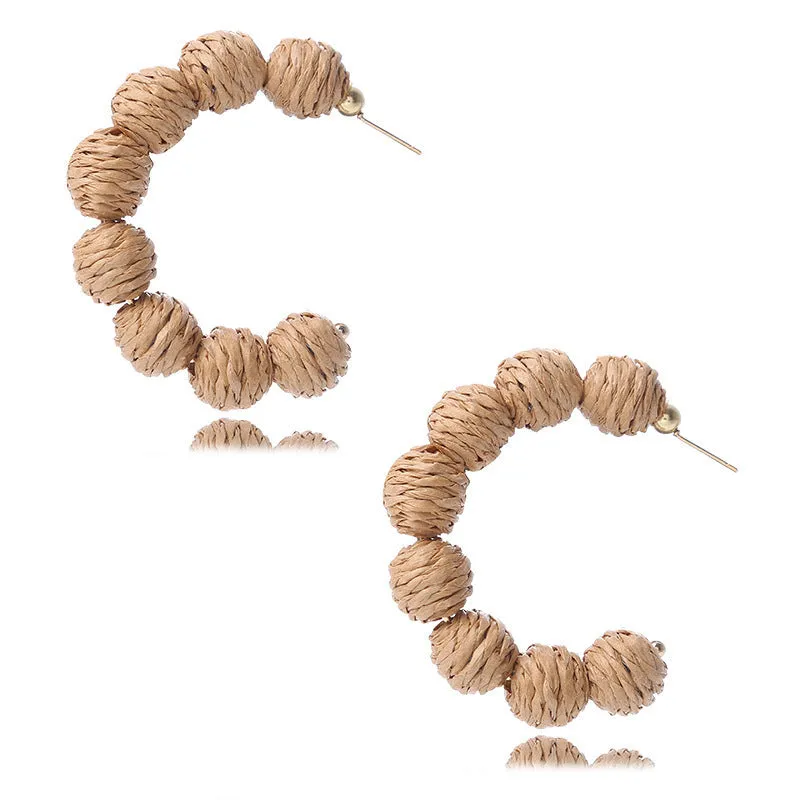 Wholesale Cute Raffia Fashion Vintage Bohemian Earrings