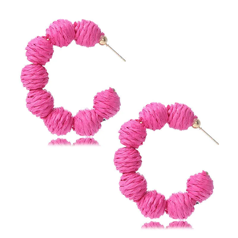 Wholesale Cute Raffia Fashion Vintage Bohemian Earrings