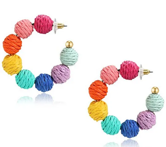 Wholesale Cute Raffia Fashion Vintage Bohemian Earrings