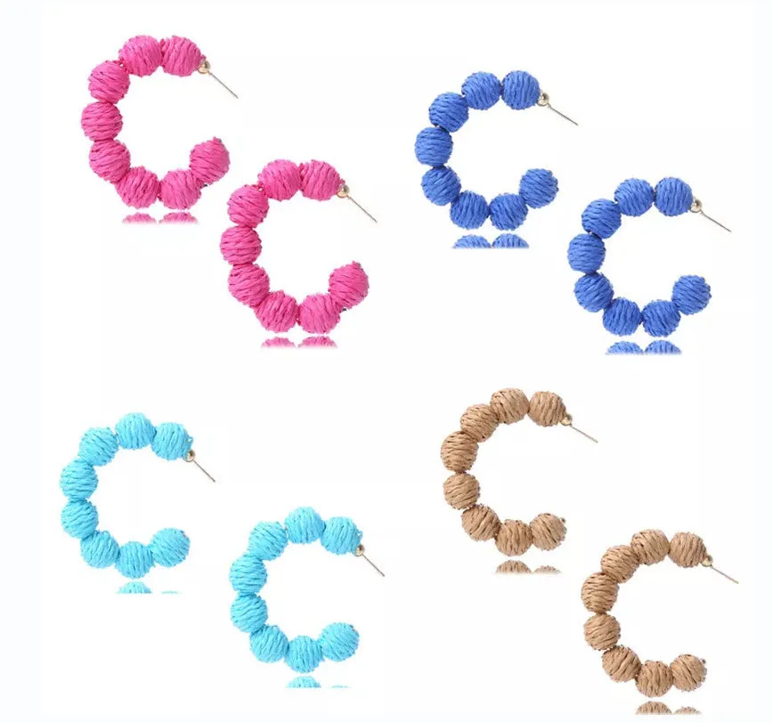 Wholesale Cute Raffia Fashion Vintage Bohemian Earrings