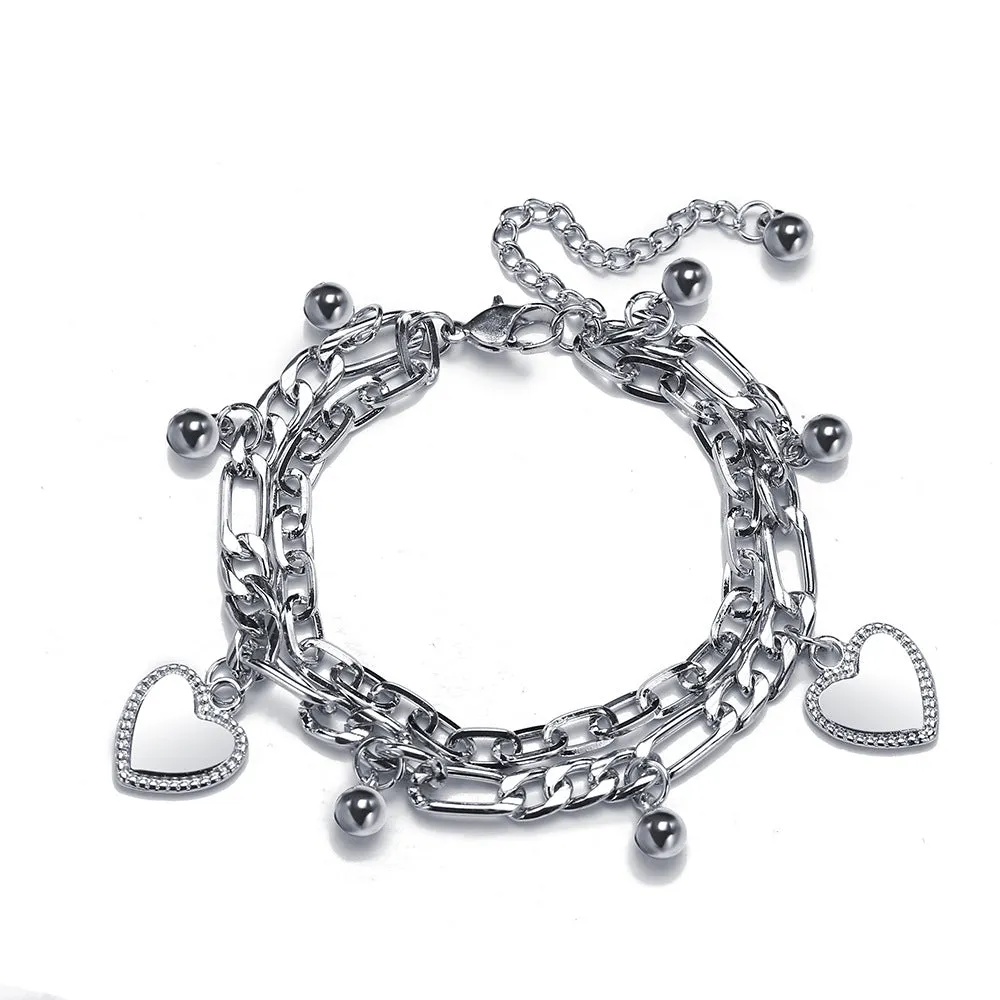 Wholesale Dark Alloy Double Layer Bear Bracelets