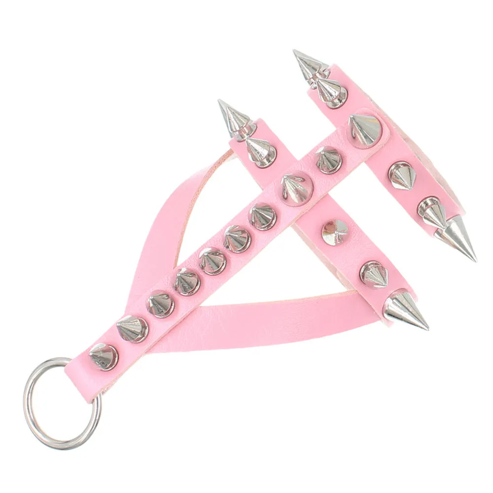 Wholesale Dark Exaggerated Gothic Bracelet Leather Alloy Pointed Rivet Bracelet Punk Style Personalized Stainless Steel Snap Bangle Bracelet