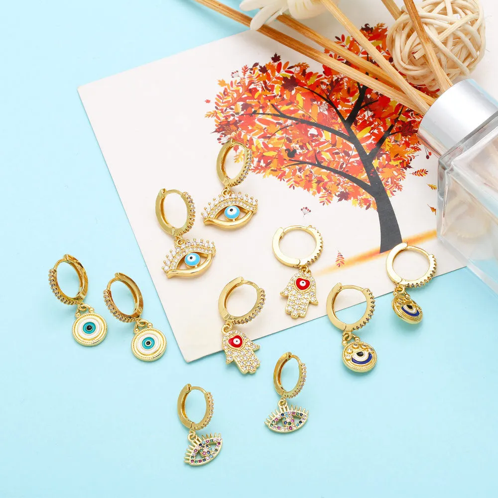 Wholesale Devil Eye Vintage Copper Earrings