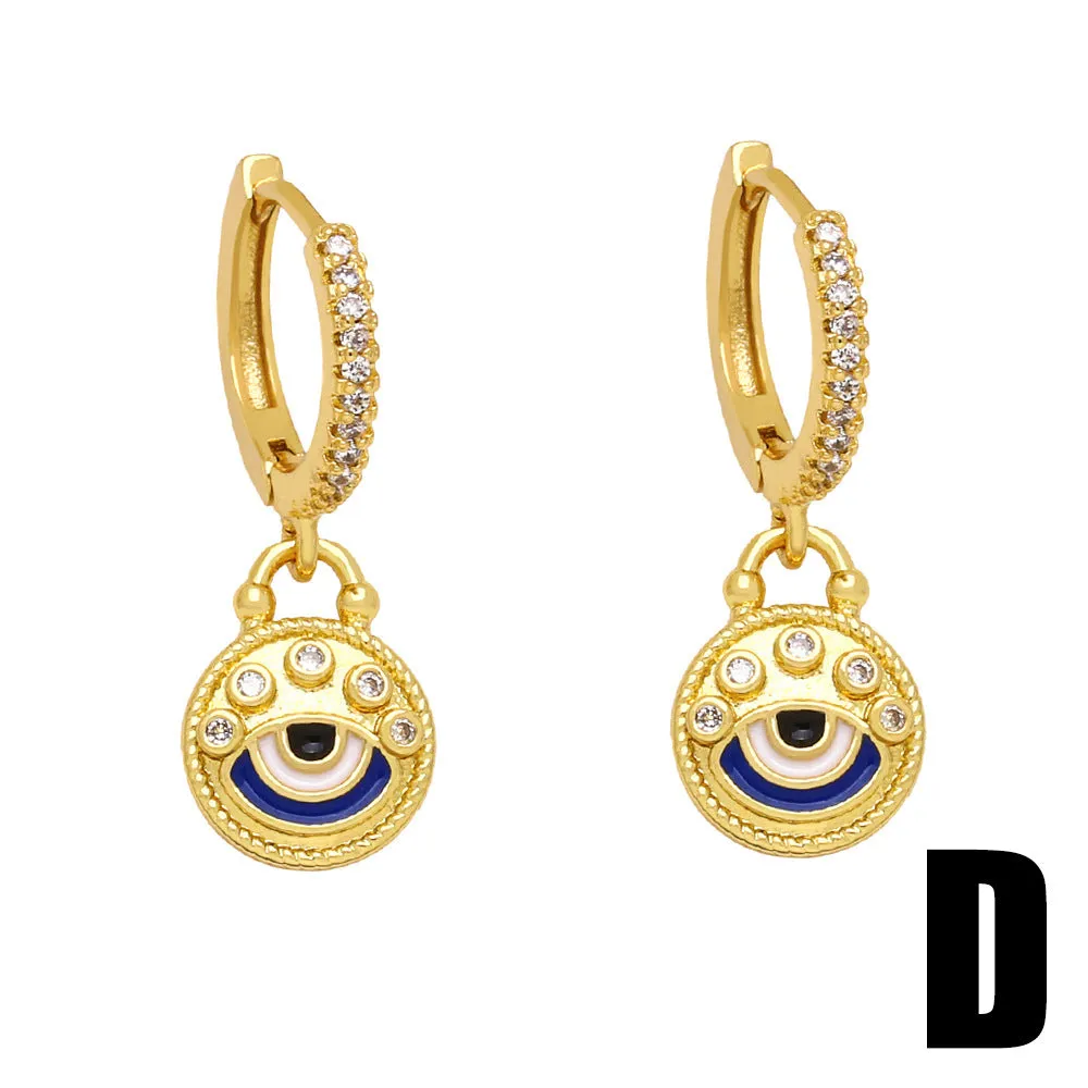 Wholesale Devil Eye Vintage Copper Earrings
