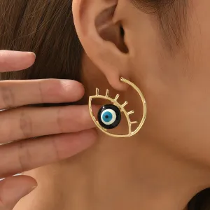 Wholesale Devil Eyes Vintage Oil Drips Metal Earrings